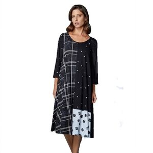 Alembika Mixed Media Patchwork Dress – Size 3 (Fits US 10-12) | Like New